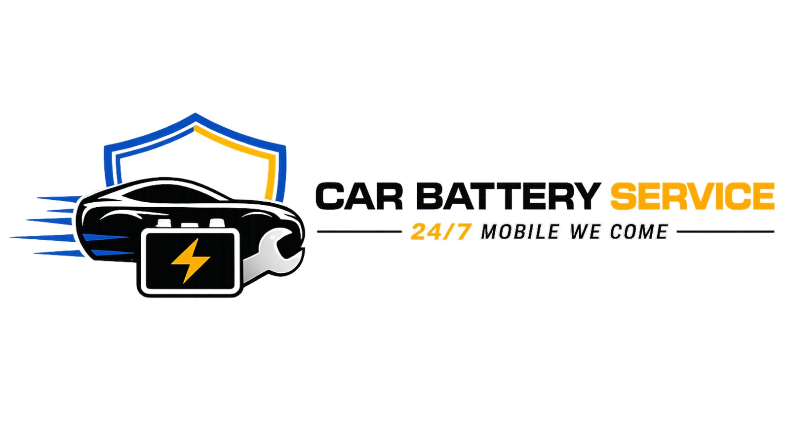 Car Battery Service Horizontal Logo